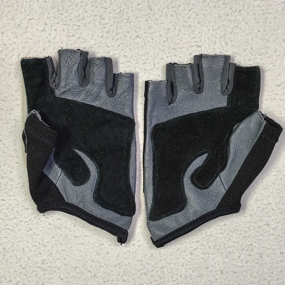 Harbinger Women Weightlifting Gloves Black Gray Leather Padded Gym Training Medi - Picture 3 of 7